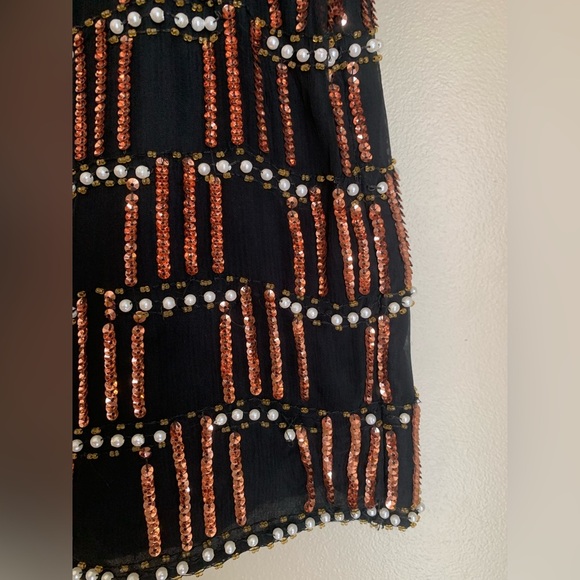 Vintage Stenay Silk Beaded sequins Blouse XLarge top shirt evening - Picture 3 of 8